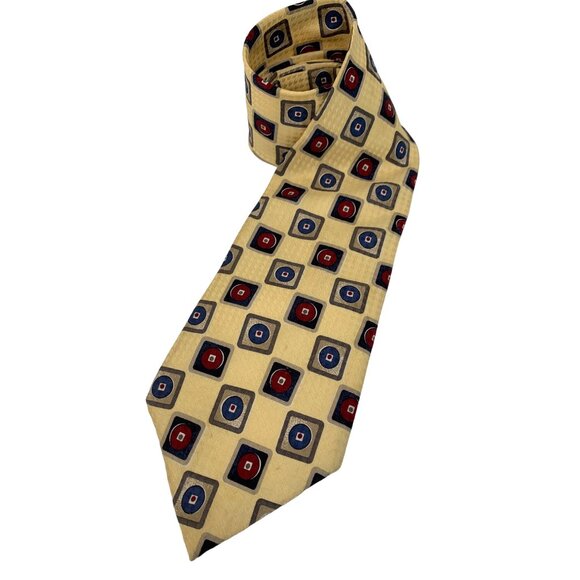 Monsieur Givenchi 90s Vintage Silk Yellow Tie 4" x 59"  EUC Lined 6814 USA Check - Picture 6 of 11